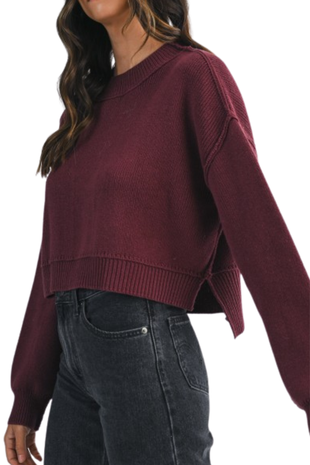 Burgundy Cropped Knit