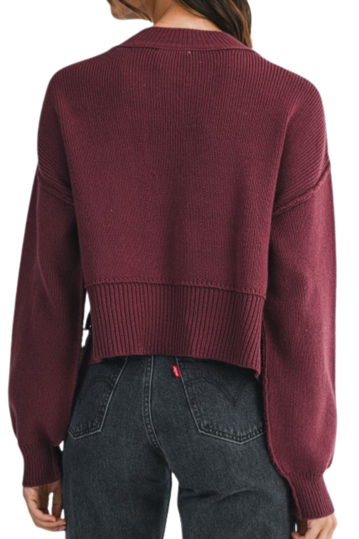 Burgundy Cropped Knit