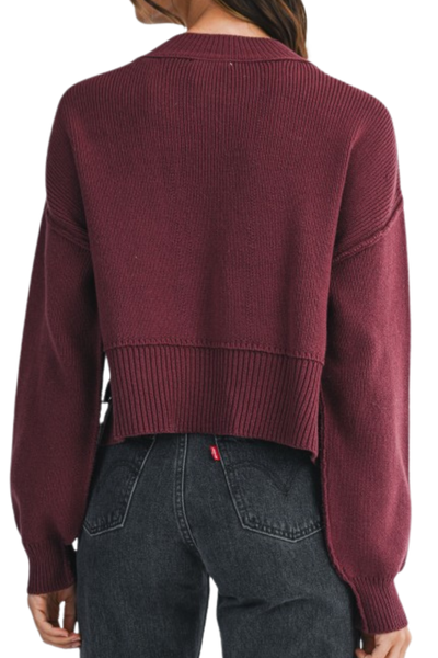 Burgundy Cropped Knit