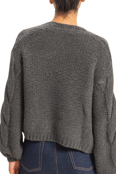 Siena Chunky Knit Cardigan - Charcoal