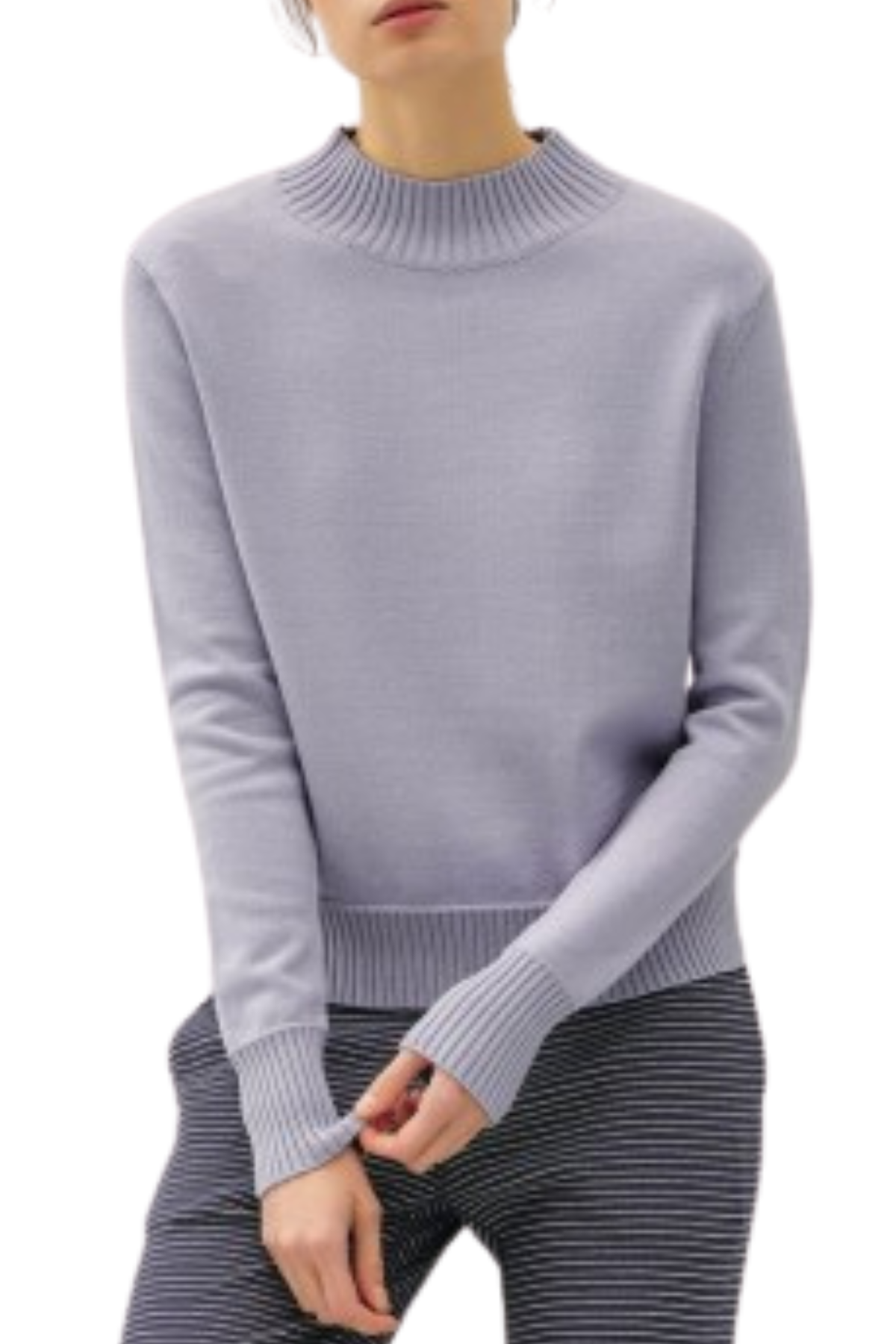 Meg Classic Mockneck Sweater - Pewter