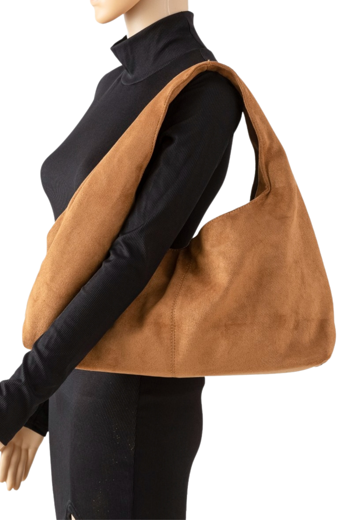 Jordi Oversized Suede Bag - Taupe