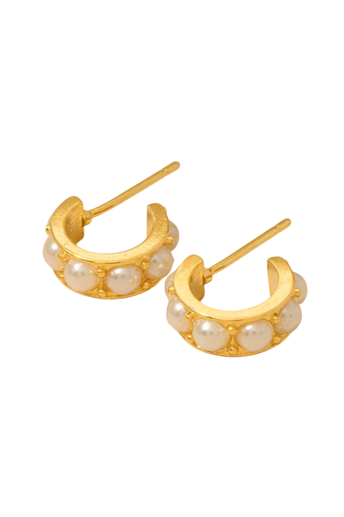 Mini Pearl Studded Hoops