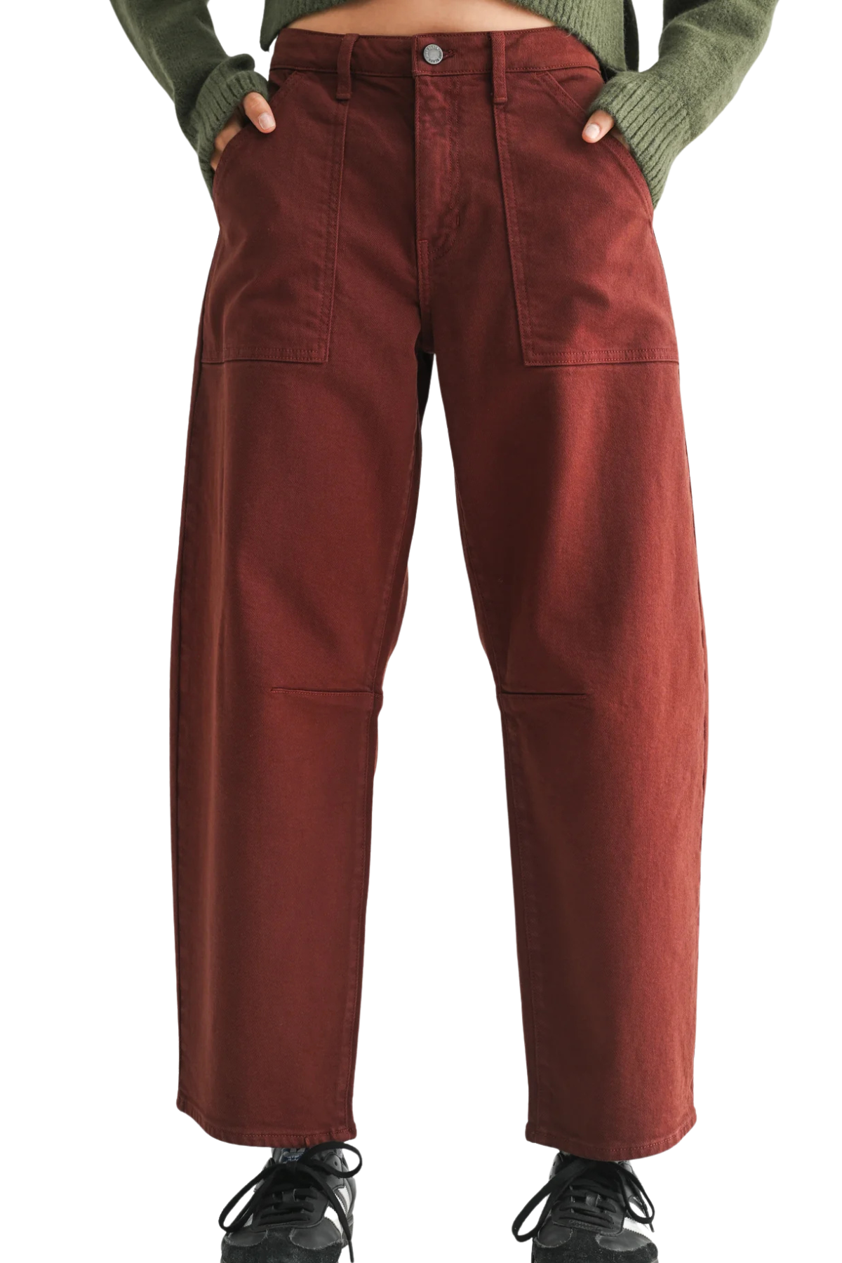 Just Black Utility Seamed Barrel Jean - Cinnamon