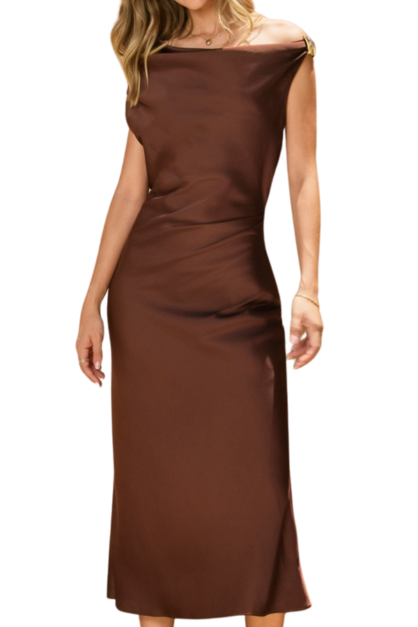 Shayna Cowl-Neck Midi Dress