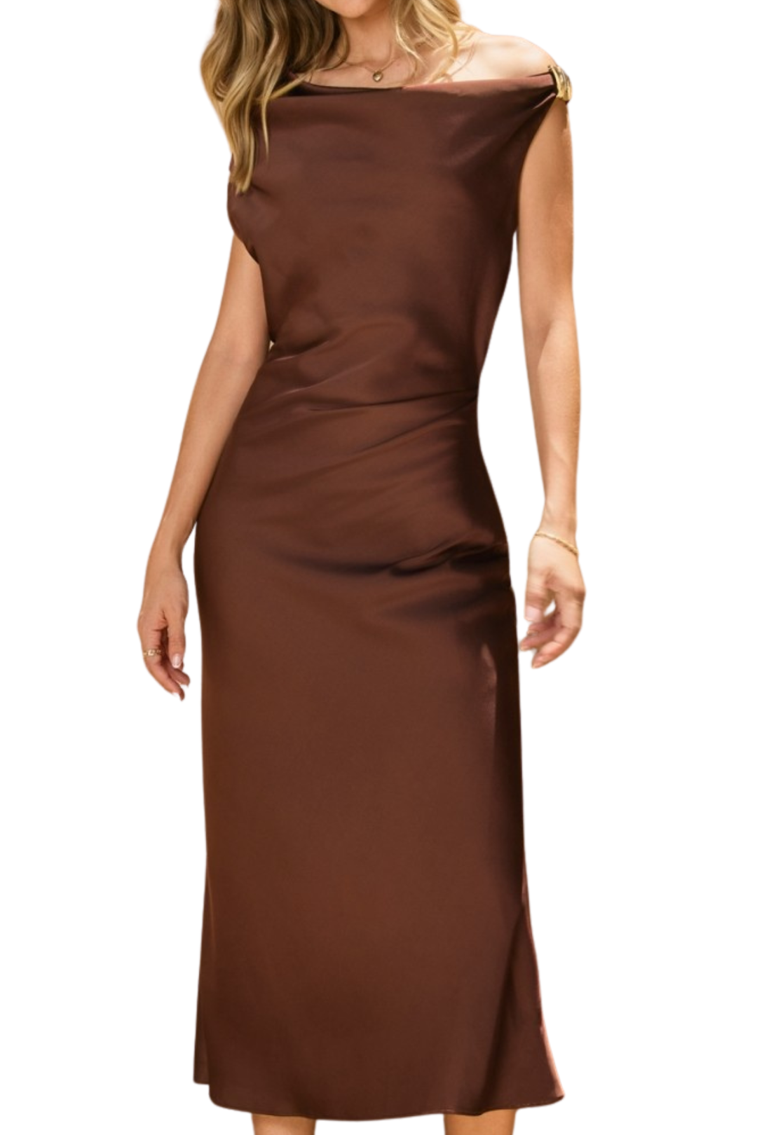 Shayna Cowl-Neck Midi Dress – Frakas Boutique