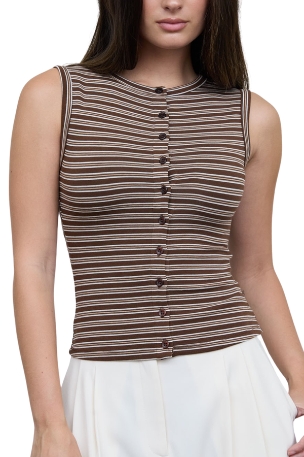 Piper Striped Button-Up Top