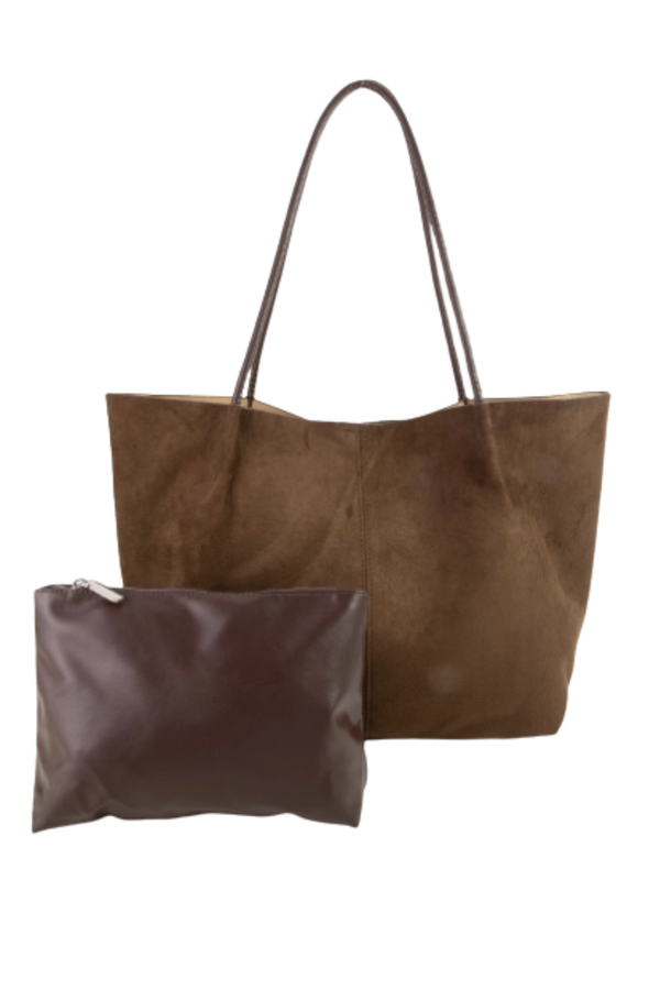 Raquel Suede Rectangle Bag - Brown