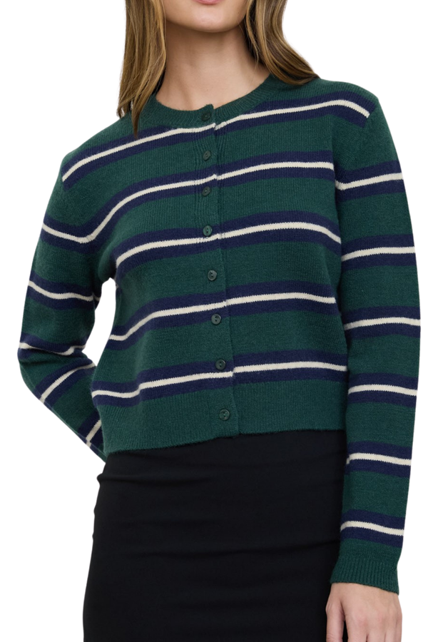 Andrea Striped Cardigan - Green
