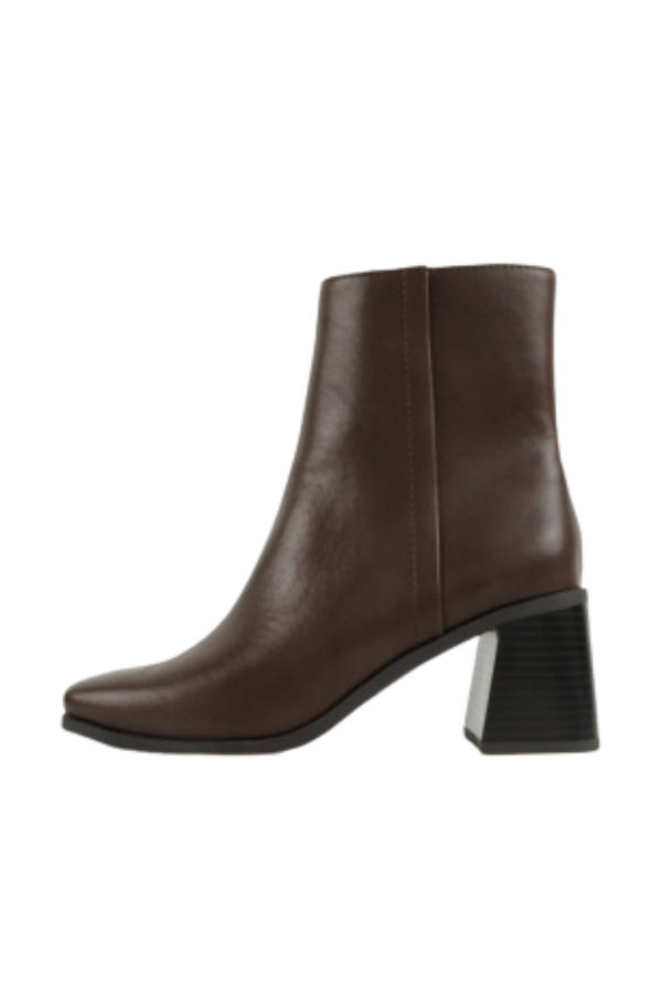 Jenaya Block-Heel Boot - Dark Brown