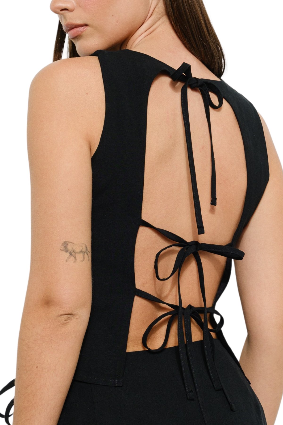 Dolly Backless Top - Black