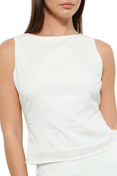 Dolly Backless Top - White