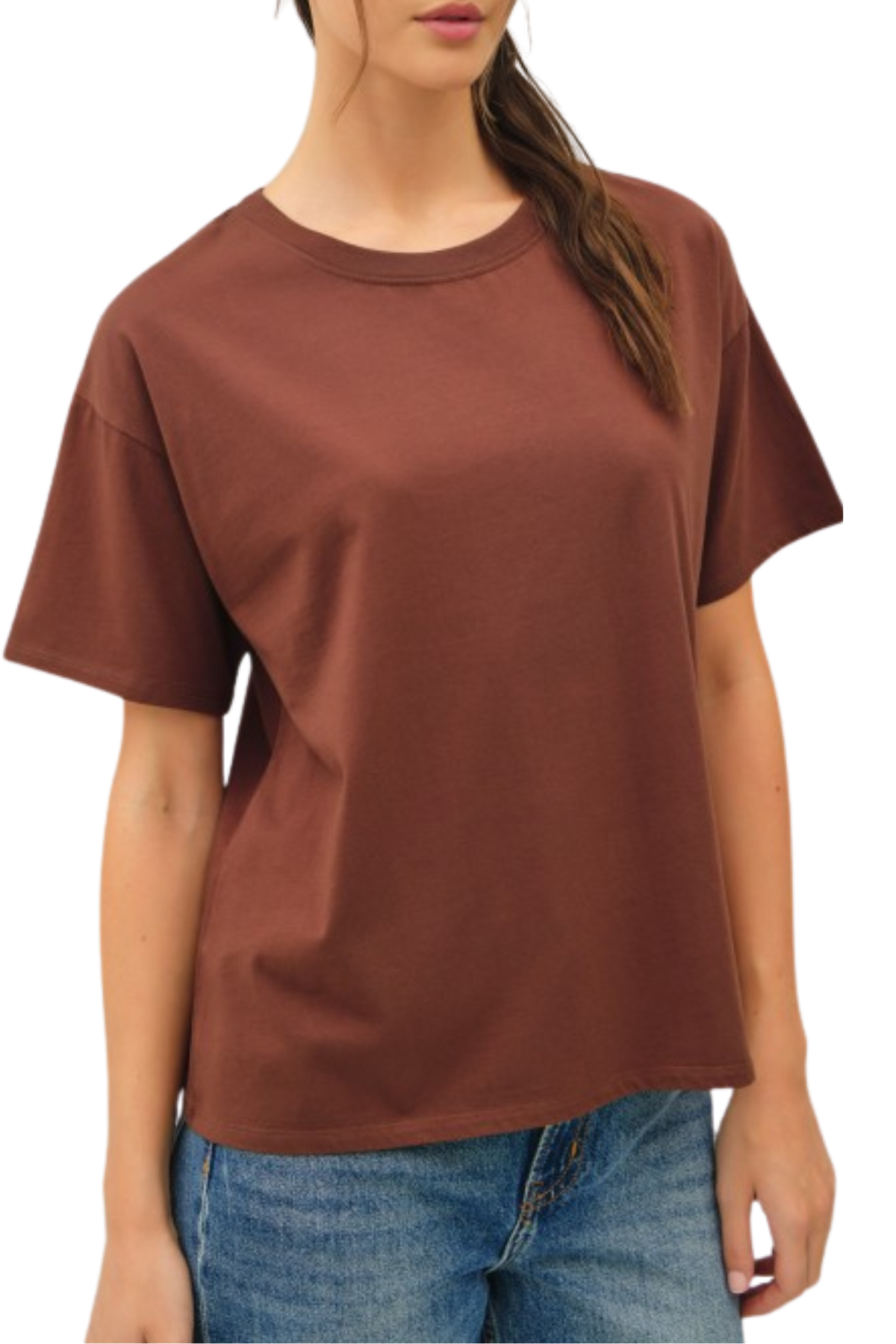 Cotton Oversized Tee - Choco