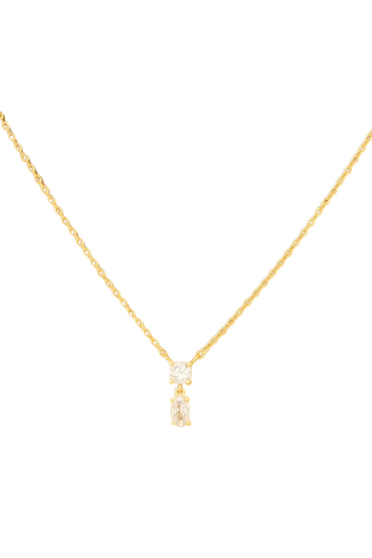 Double Rhinestone Pendant Necklace