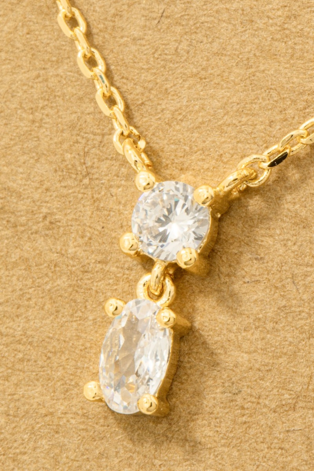 Double Rhinestone Pendant Necklace