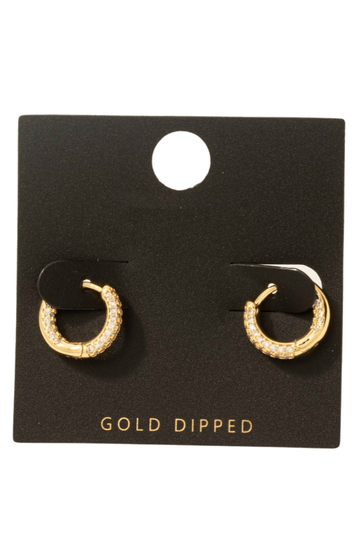 Jackie Pave Huggie Hoop Earrings