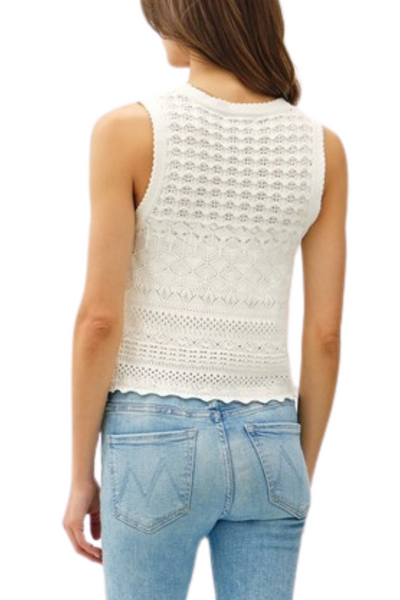 Sasha Tie Front Vest - Ivory