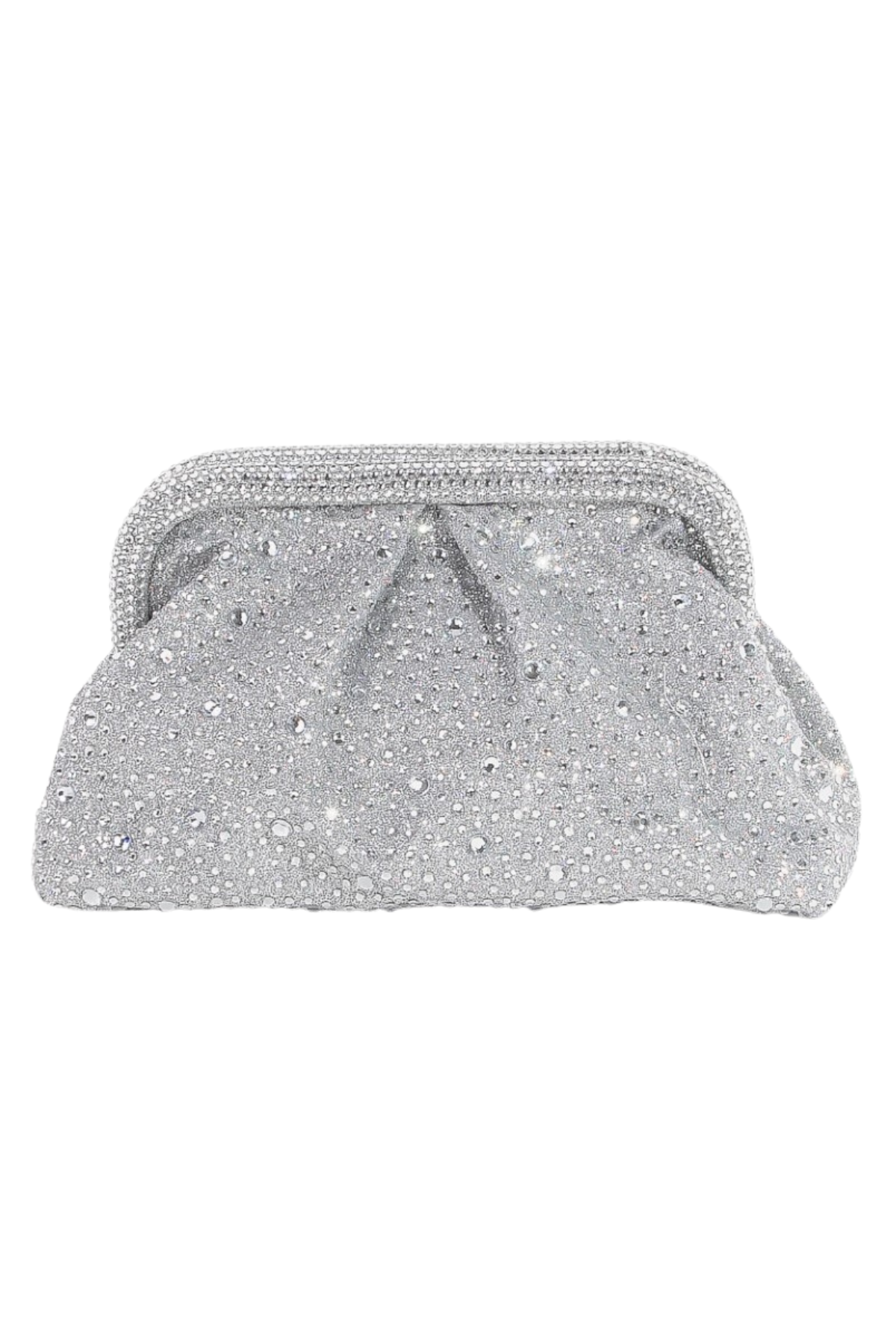 Britton Rhinestone Clutch - Silver