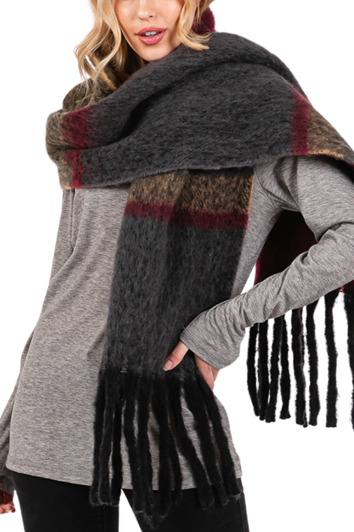 Rory Chunky Scarf - Burgundy