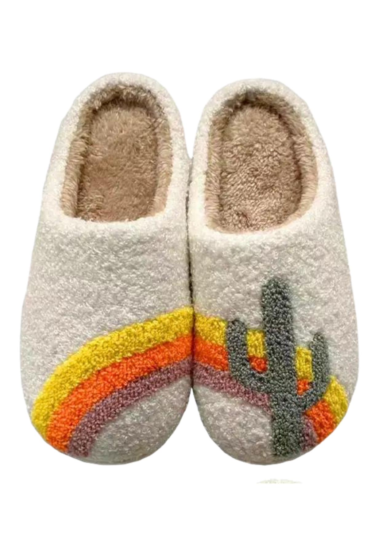 Novelty Slippers - Cactus Rainbow