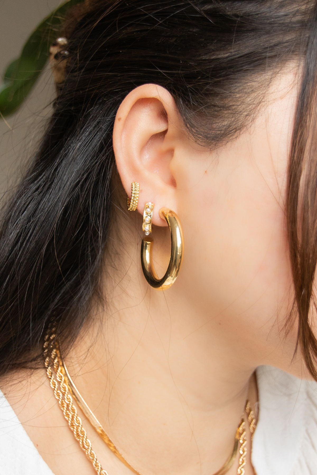 Meg 14K Gold Dipped Hoop Earrings